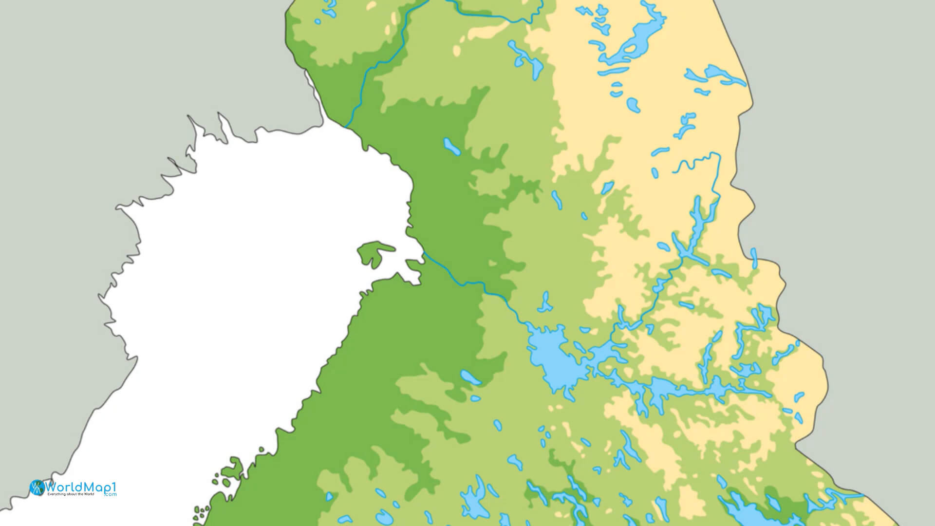 Carte des lacs de Finlande